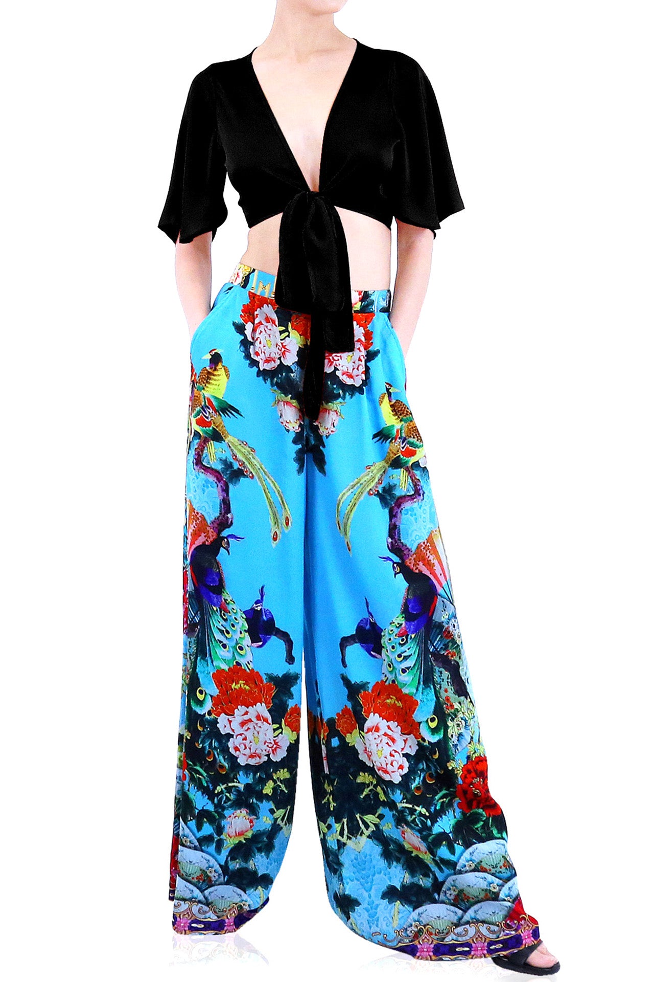 Silk Pants for Women { Designer High Waist Pants }