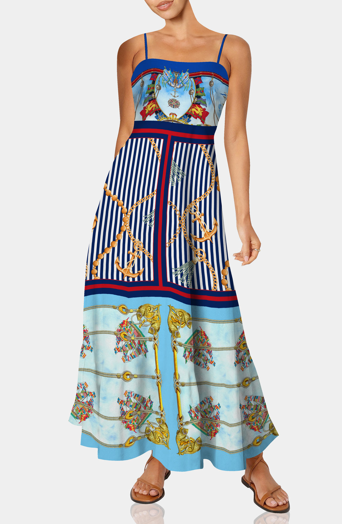 Anchors and Boats,
blue and white dress,
stripe dress, Shahida Parides,