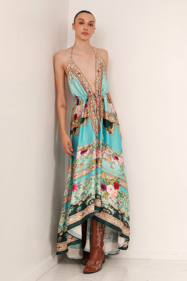 Floral Print Infinity Maxi Dress