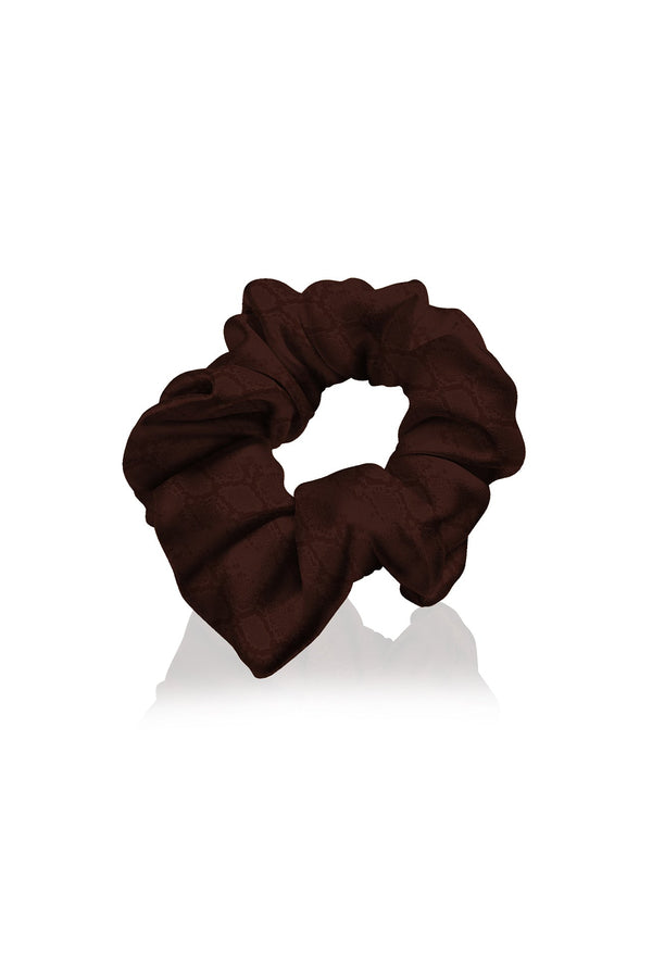 Designer Scrunchie Vegan Silk in Brown