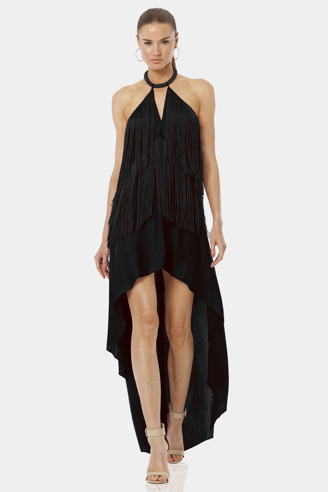 black fringe dress,
Shahida Parides,
maxi dresses for women,