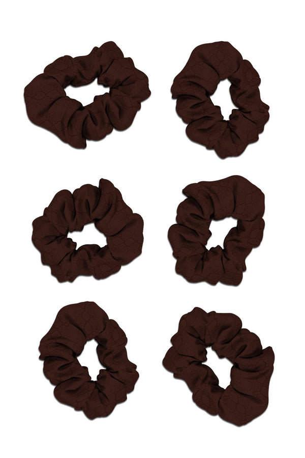 Brown Hair Accessories  Vegan Silk Scrunchies