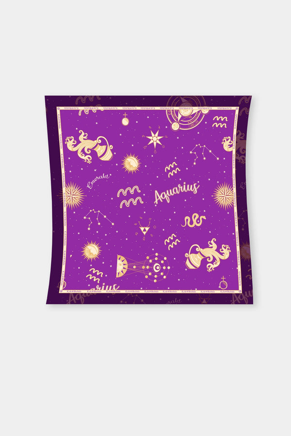 Purple Zodiac Sign Scarf for Women