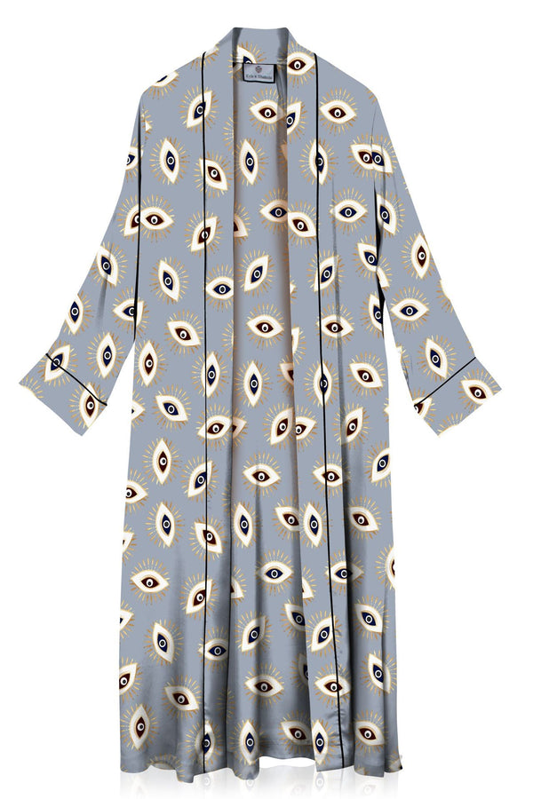 Evil Eye Designer Print  Grey Robe