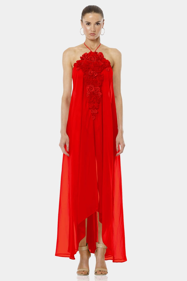 Architect's House Red Lava Long Sheer Dress