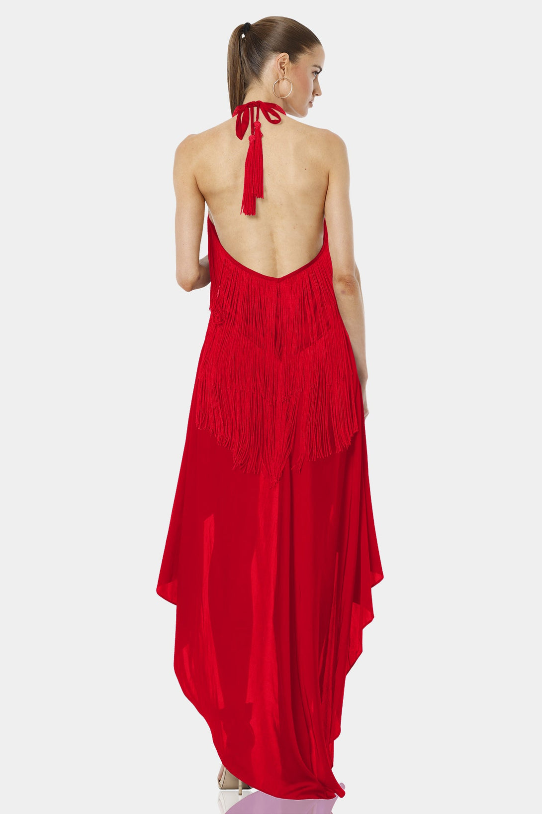 Shahida Parides,
red open back dress,
red halter neck maxi dress,
red halter maxi dress,