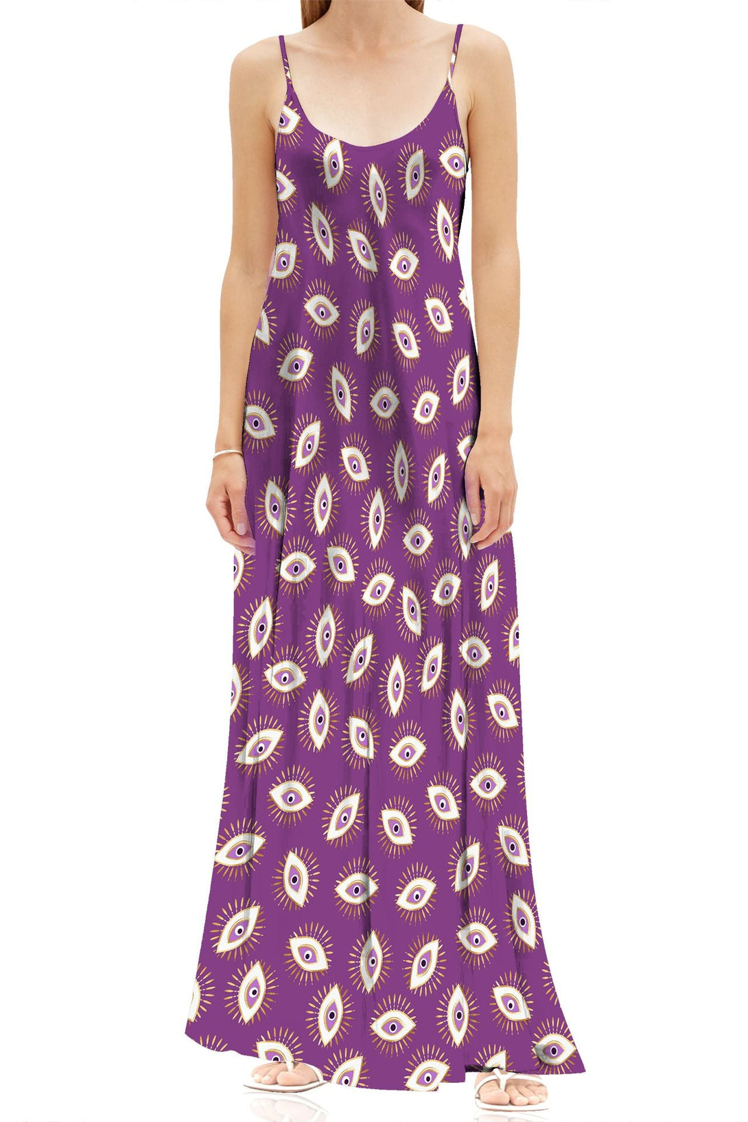 "floor length slip dress" "purple silk slip" "maxi dress with slip" "Kyle X Shahida"