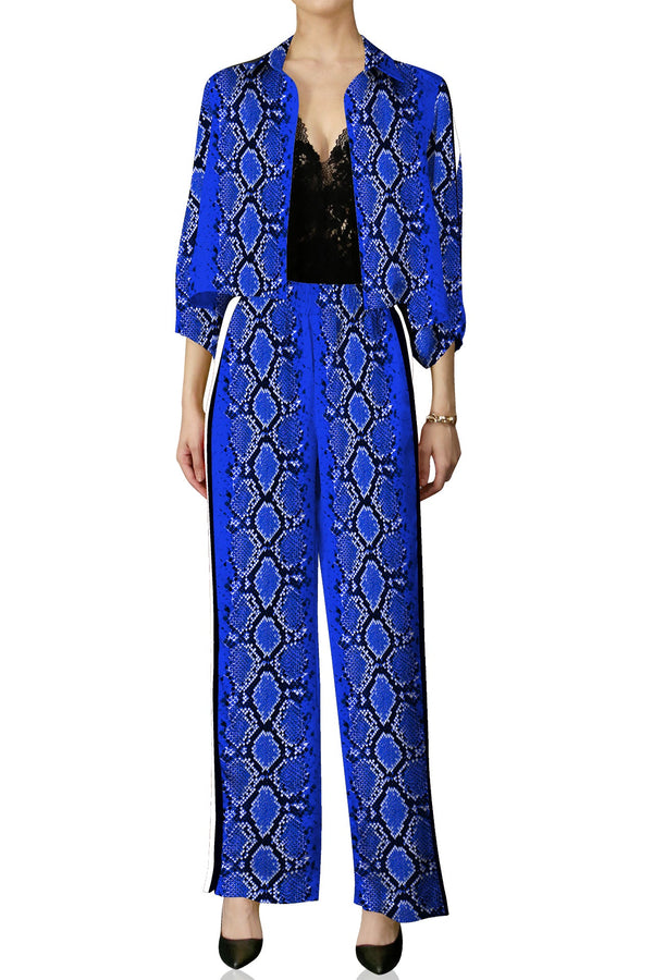 Vegan Fabrics Sky Driver Matching Suit Set in Snake Print