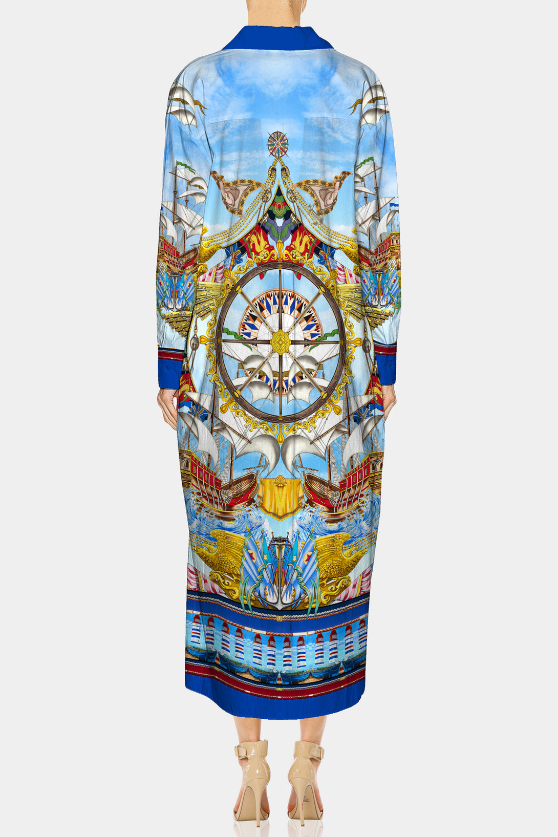 Nautical Flair,
Shahida Parides,
Long sleeve shirt dress,
midi dress women,