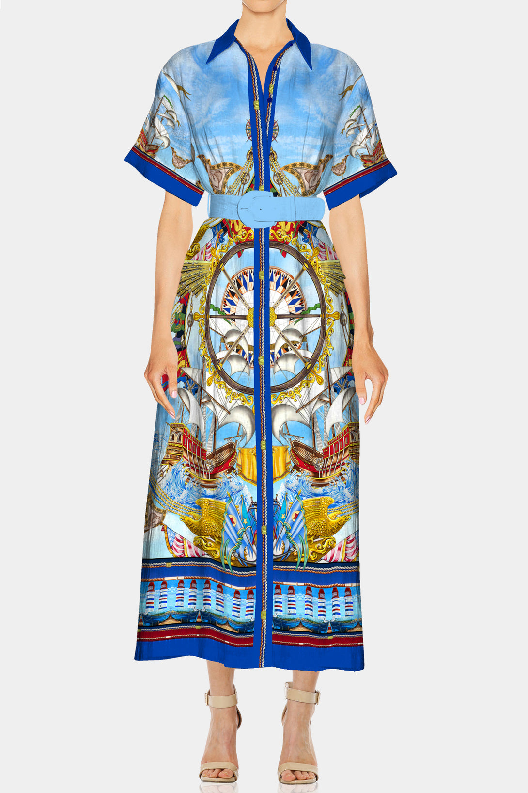 Nautical Flair,
Shahida Parides,
Shirt dresses for women,
printed shirt dress,