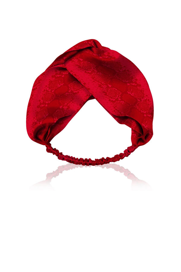 Made with Cupro  Vegan Silk headband in Blood Stone