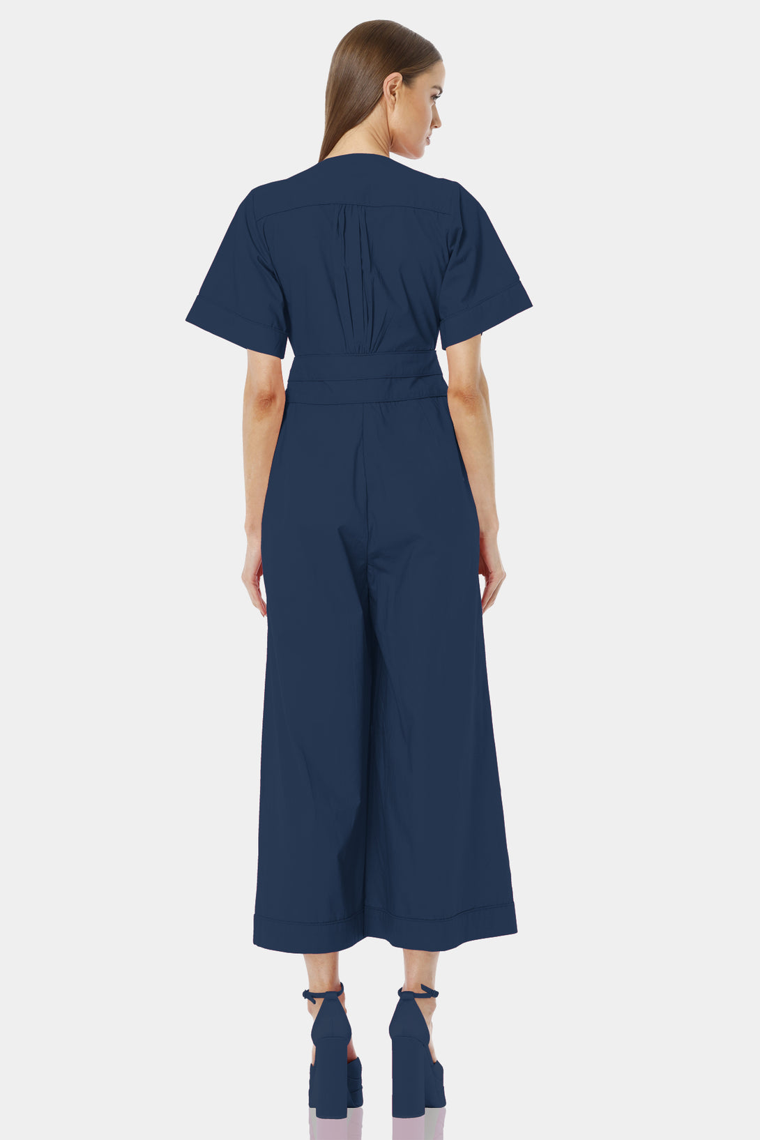 navy blue jumpsuit,
wide leg jumpsuit with pockets,
plus size jumpsuits for women,
Shahida Parides,