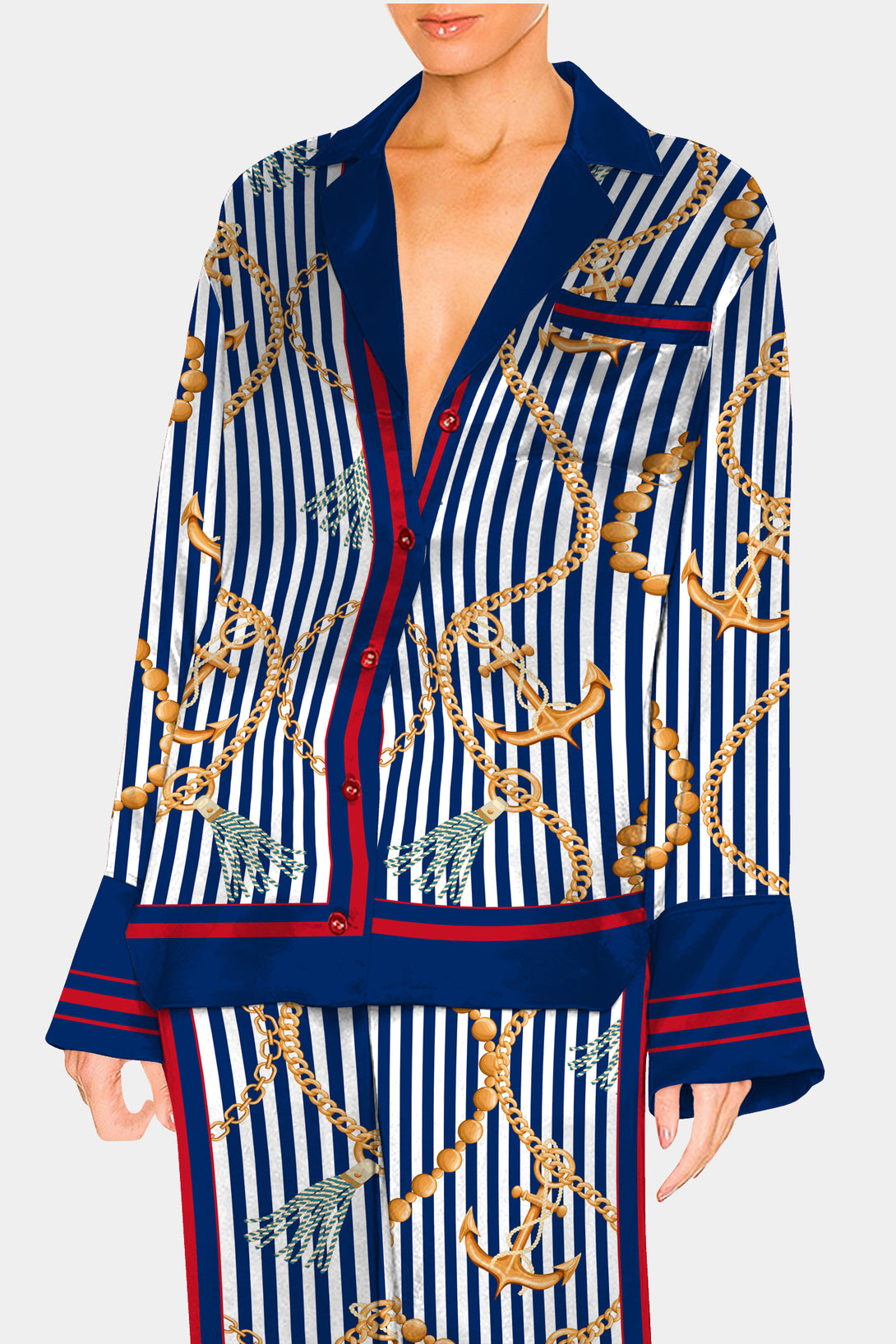 button up shirts for women,
oversized shirt women,
Shahida Parides, 
Carioca Stripes,