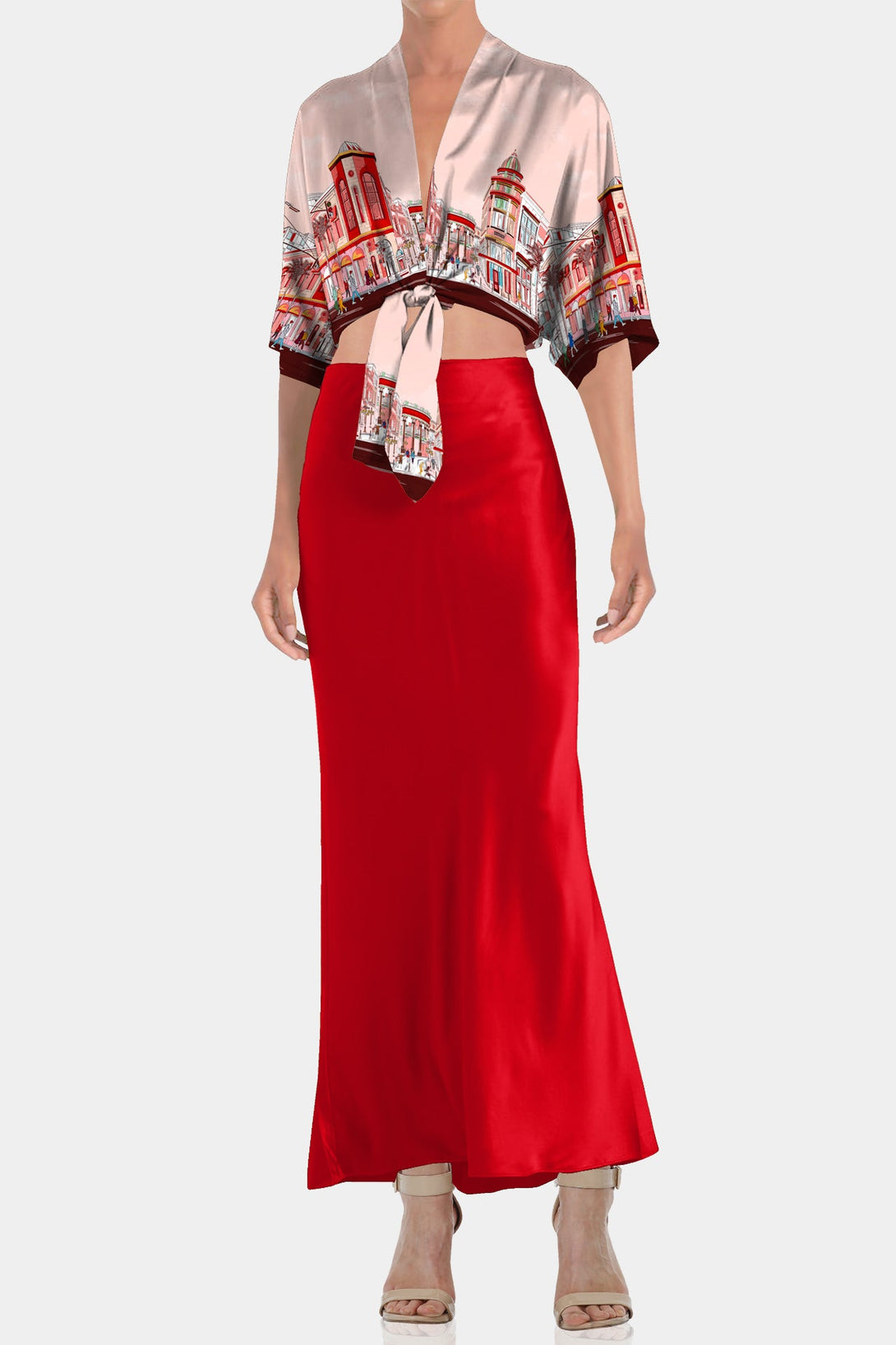 Kyle X Shahida,
Rodeo Drive Print,
short sleeve blouse,
ladies tops and blouses,