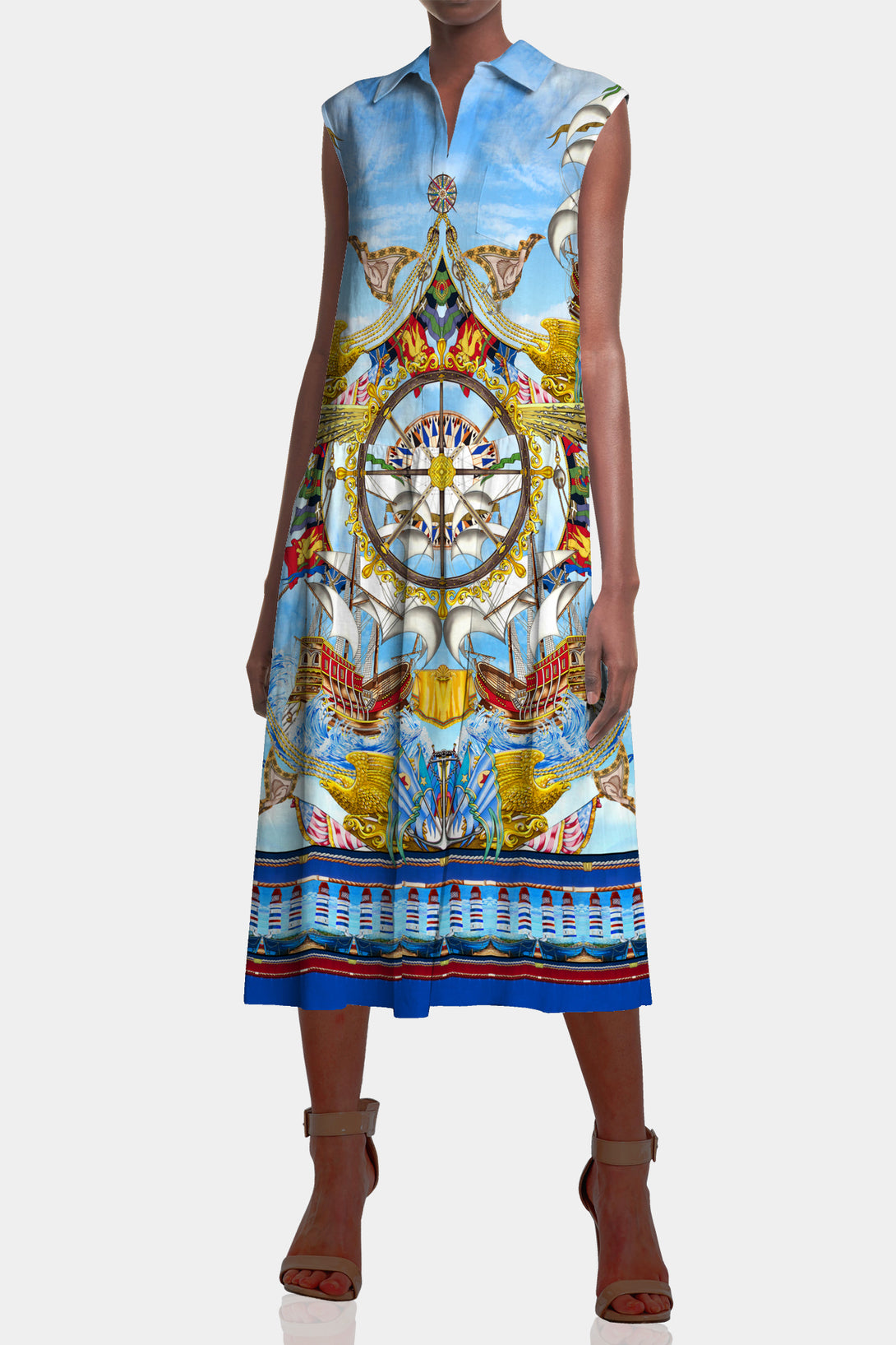 Nautical Flair,
Shahida Parides,
collared dresses,
sleeveless dress for women,