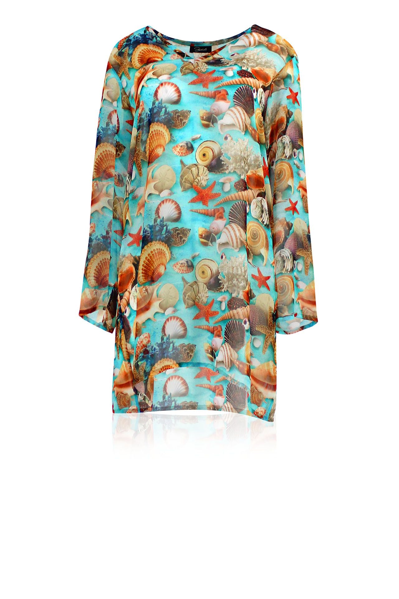 Brady Ladies 3/4 Sleeve Cotton Tunic Dress In Charcoal [CS4563P CHARCOAL  Zenana Tunic] - $39.00