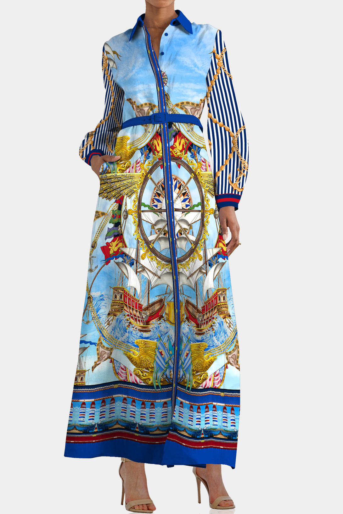 Nautical Flair,
Shahida Parides,
collared dress,
Long dress for women,