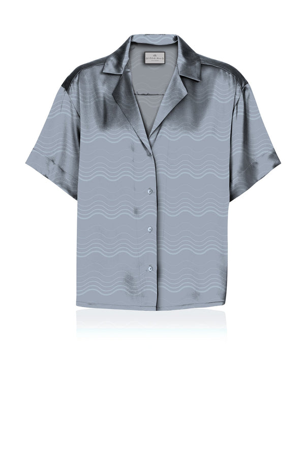 Grey Sustainable Silk Shirt Made with Cupro