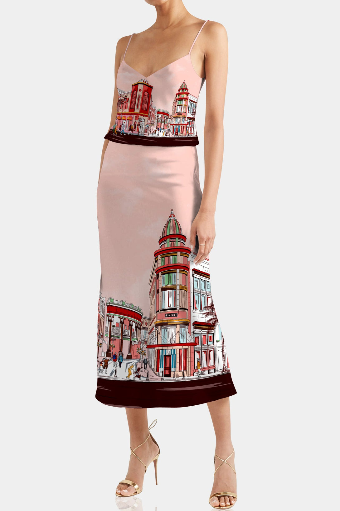 womens skirts midi,
knee length skirts for women,
mid length skirts for women,
Rodeo Drive Print, Kyle X Shahida,