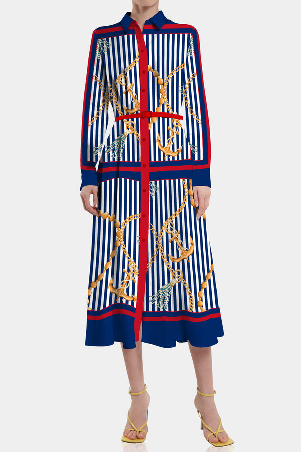 Shahida Parides,
Carioca Stripes
cotton shirt dress midi,
womens midi shirt dress,