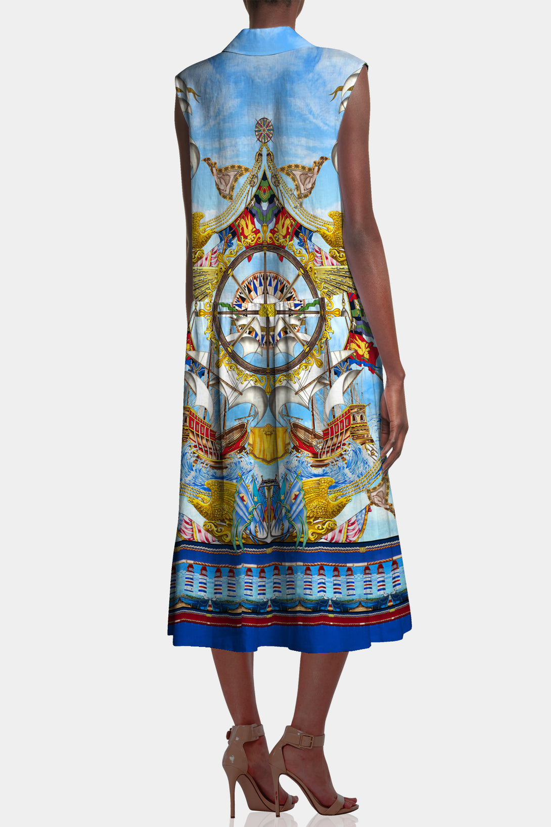 Nautical Flair,
Shahida Parides,
dresses for women,
printed midi dress,