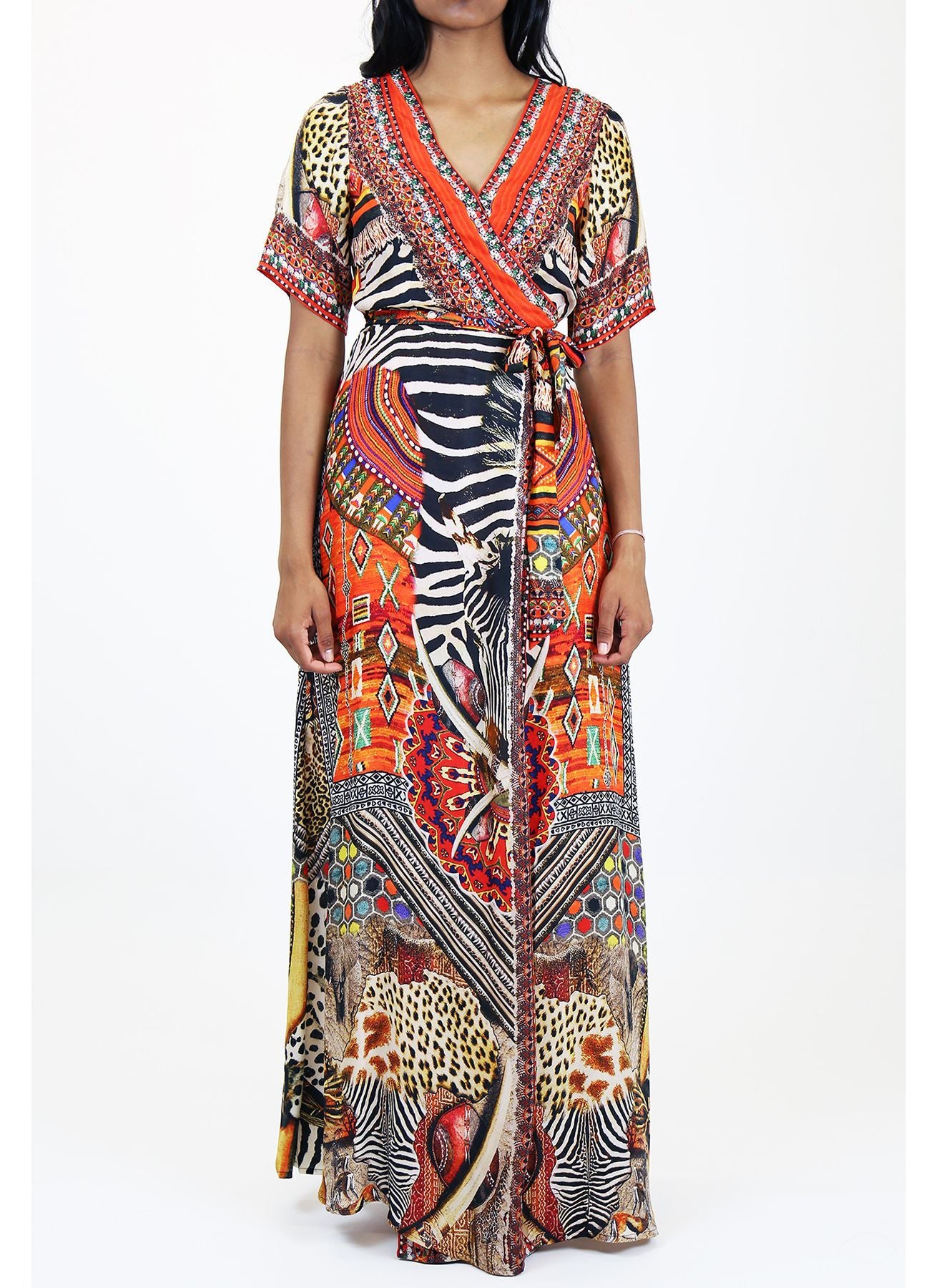 Designer Wrap Dresses For Women | Printed Wrap Dress | Shahida Parides