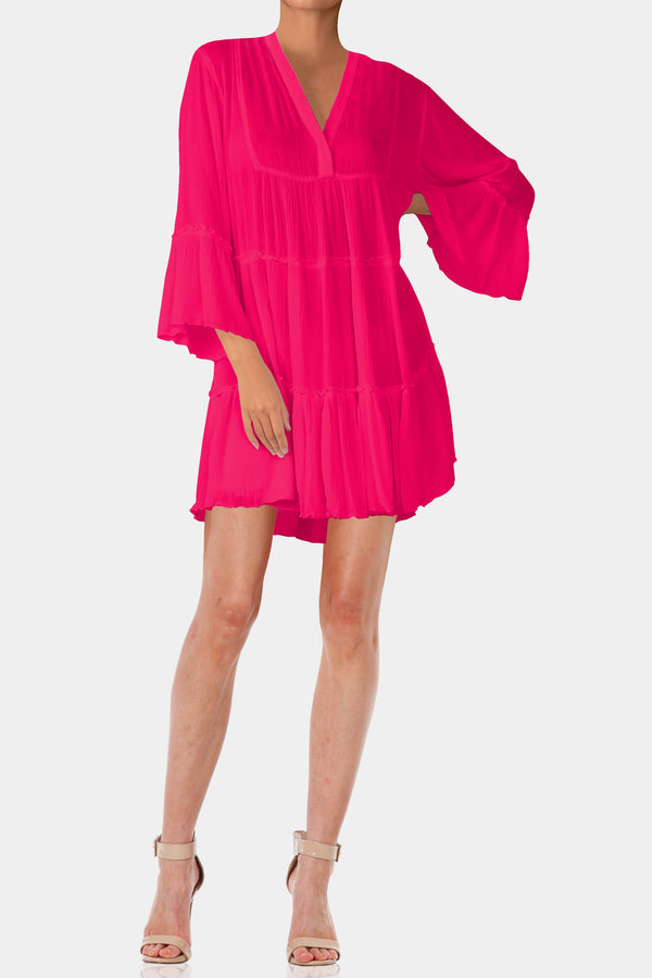 Fuchsia Short Dress For Party