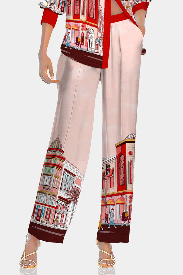 straight leg pants,
straight leg pants women,
Kyle X Shahida,
Rodeo Drive Print,