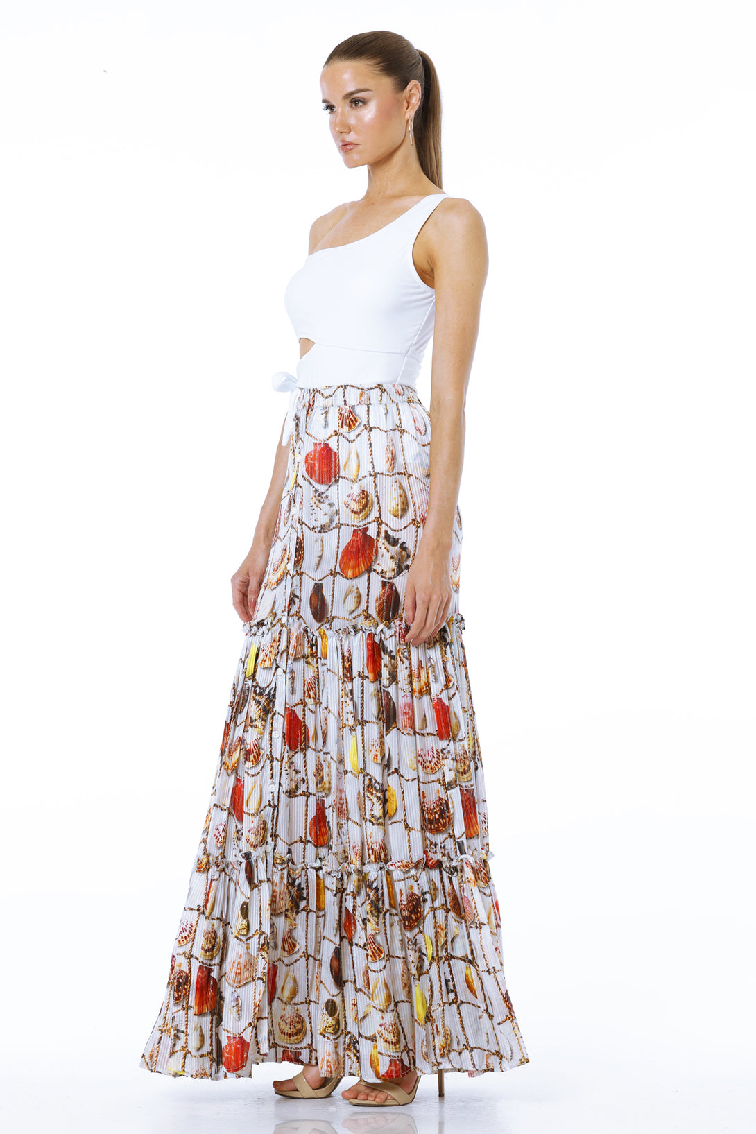 Shahida Parides,
patterned maxi skirt,
maxi skirts for women,
long tiered skirt,