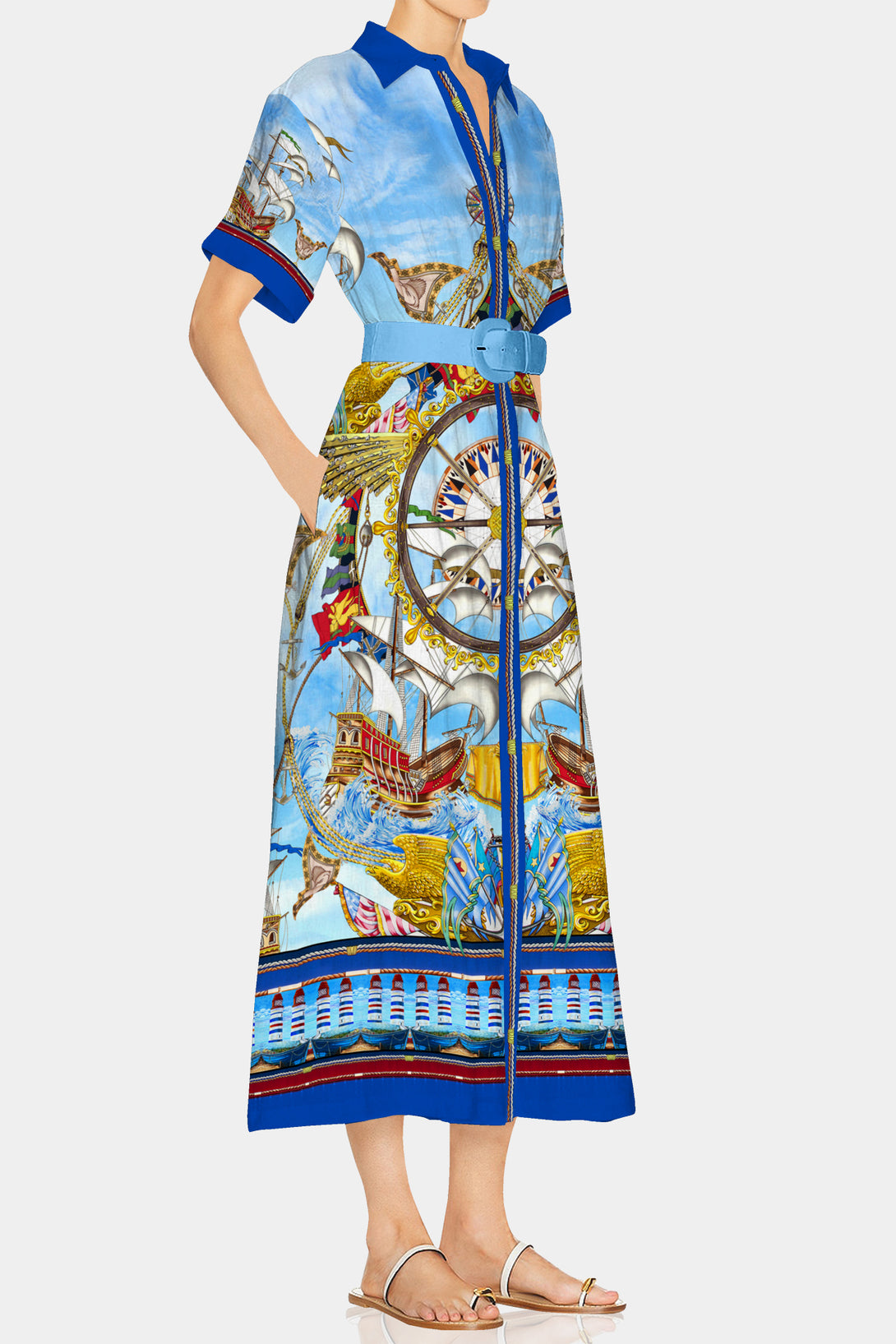 Shahida Parides,
womens midi shirt dress,
womens blue dress shirt,
women's shirt dress midi,