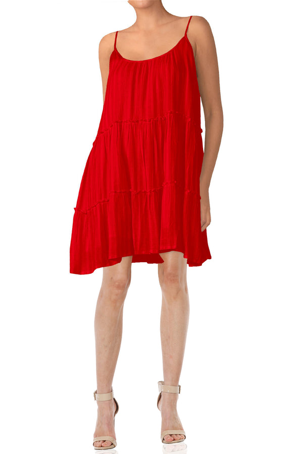 Red Cami Mini Slip Dress