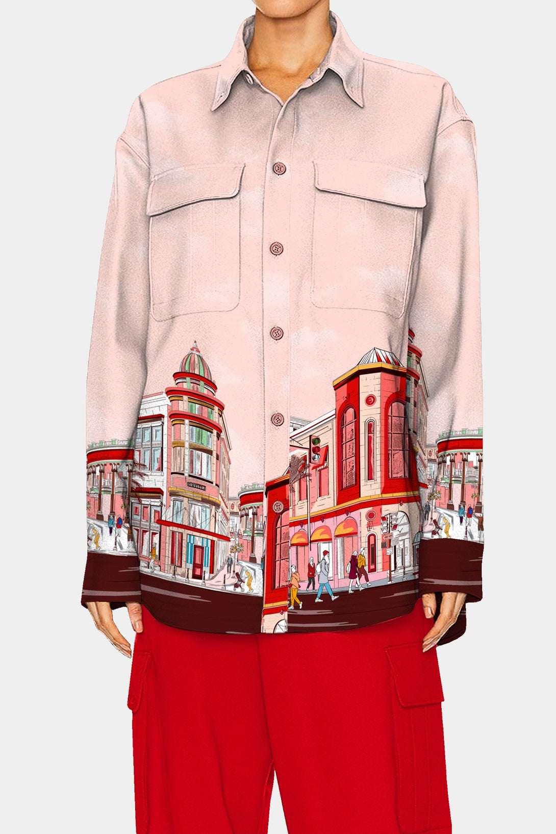 Kyle X Shahida,
Rodeo Drive Print,
silk shirt,
shirts for women,