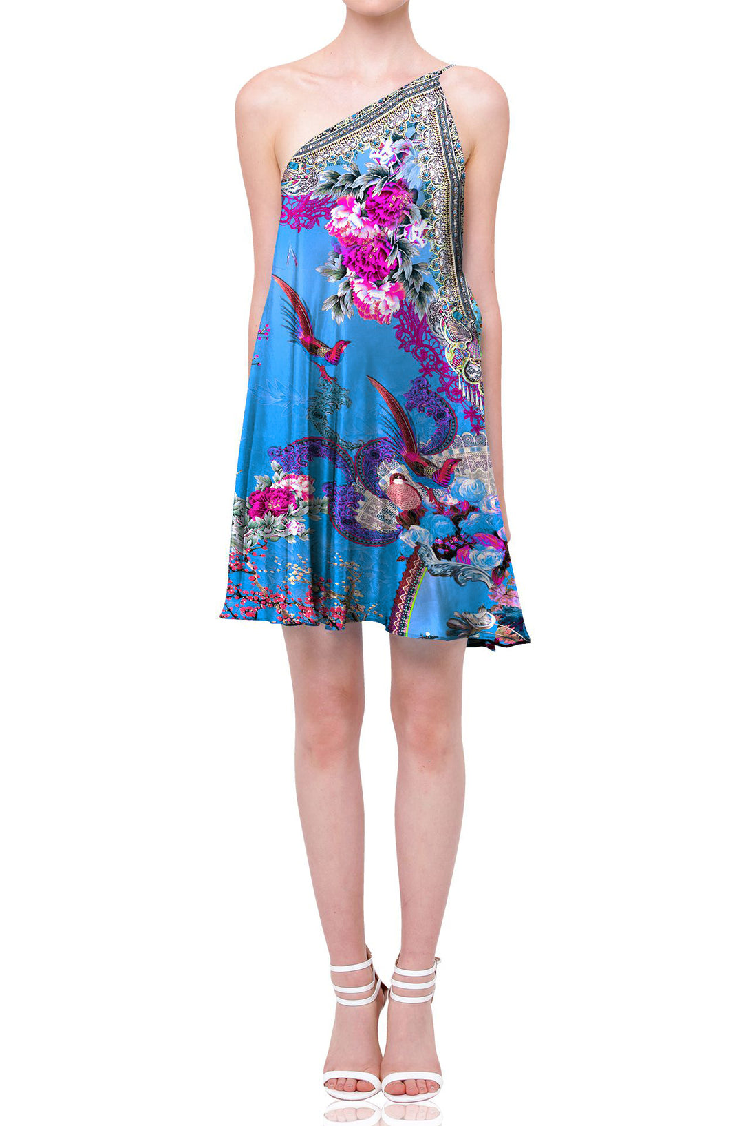  blue short dress, Shahida Parides, cute mini dresses, short sleeveless summer dresses,