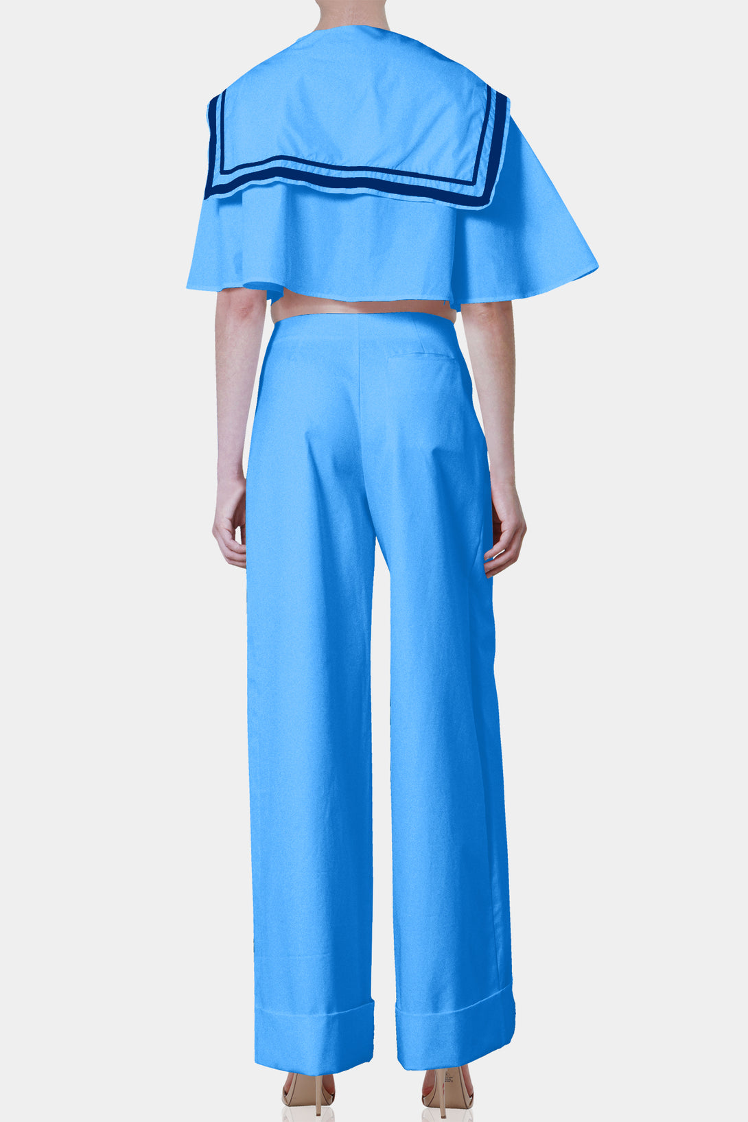 Shahida Parides,
light blue dress pants,
high waisted plazzo pants,
blue pants,