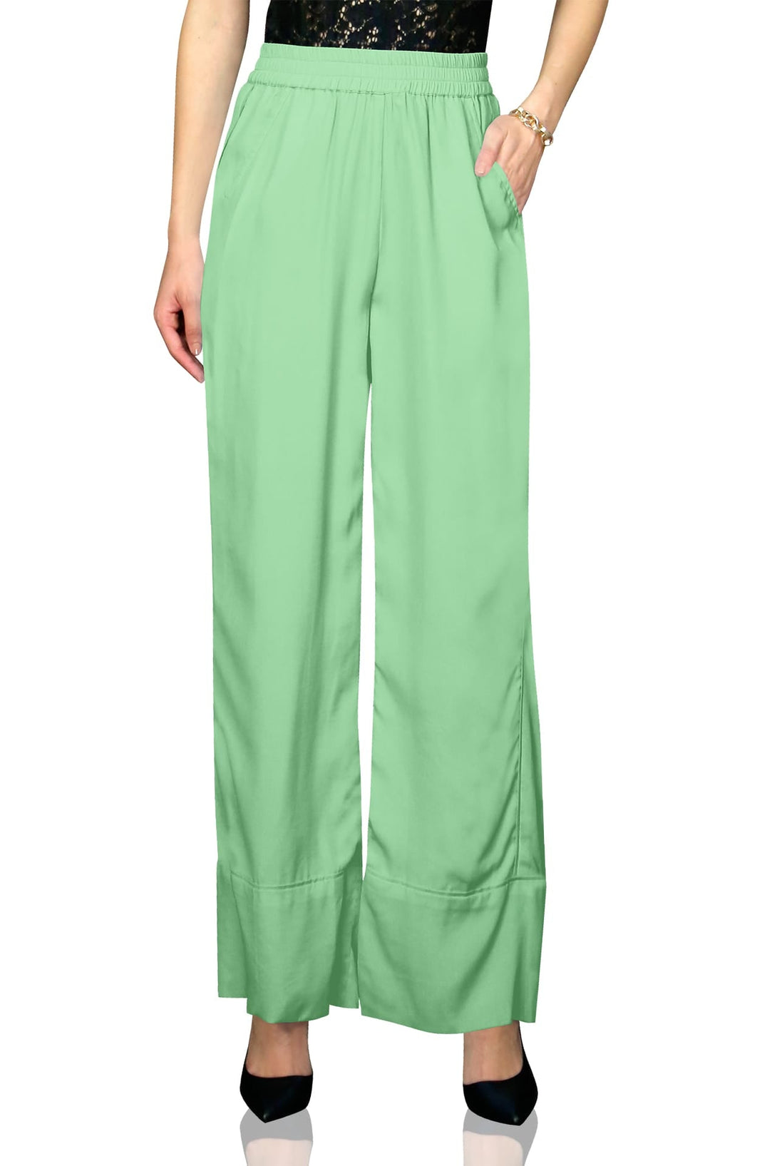 "Kyle X Shahida" "plus size green pants" "plazzo pant for women" "straight pants for women"