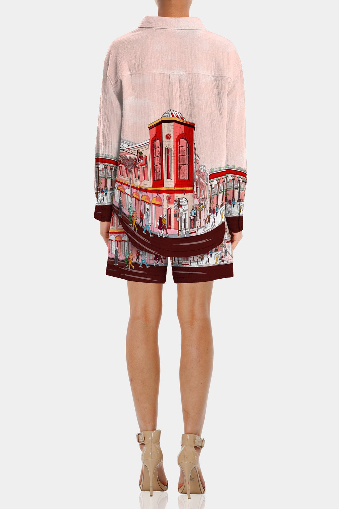 Rodeo Drive Print,
Kyle X Shahida,
red shorts for women,
ladies shorts red,