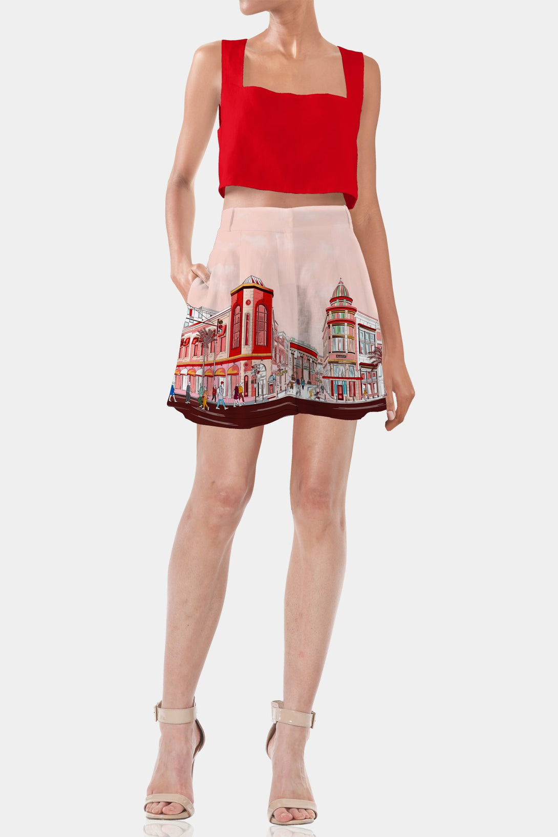 Kyle X Shahida,
Rodeo Drive Collective,
plus size red shorts,
red satin shorts,