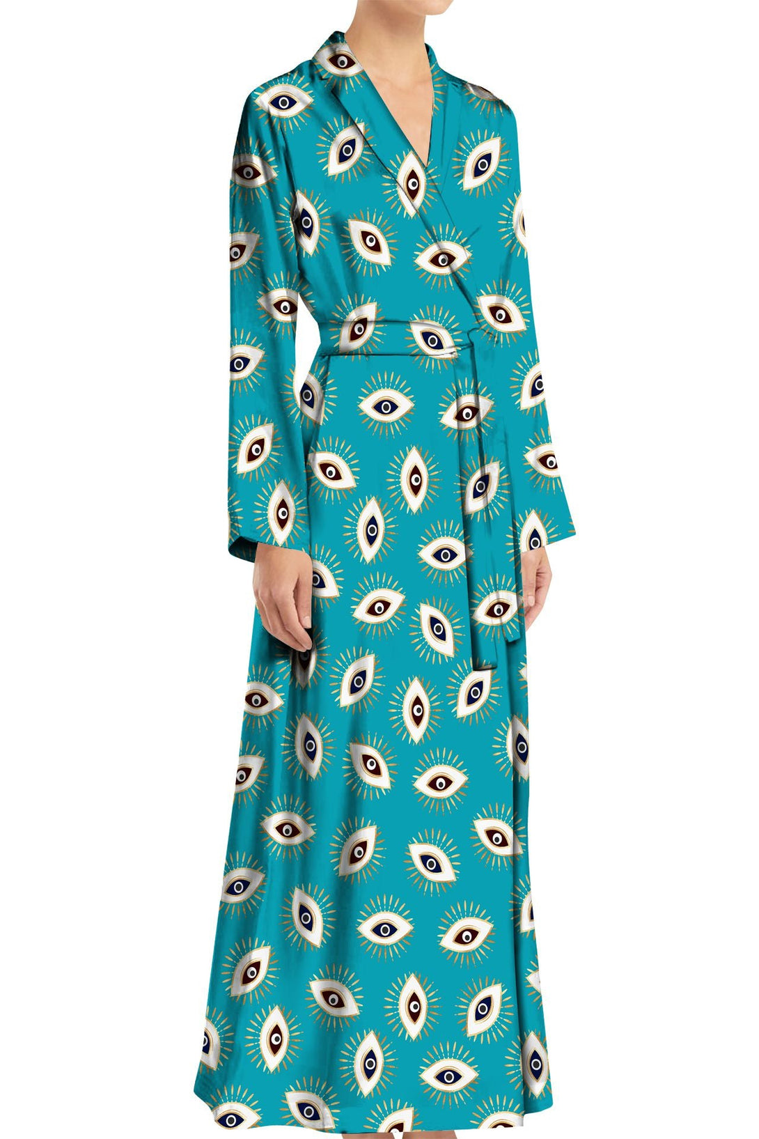 "long sleeve wrap" "maxi womens wrap dress" "Kyle X Shahida" "plus size long wrap dress"