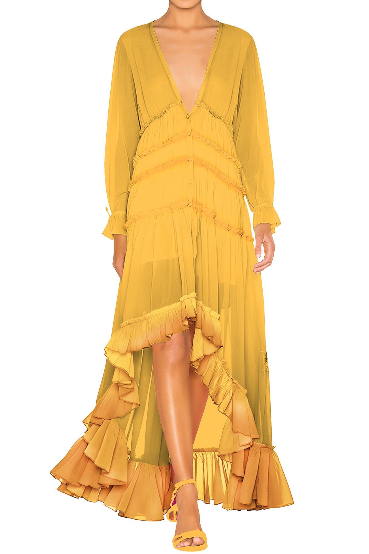 Light shops yellow flowy dress