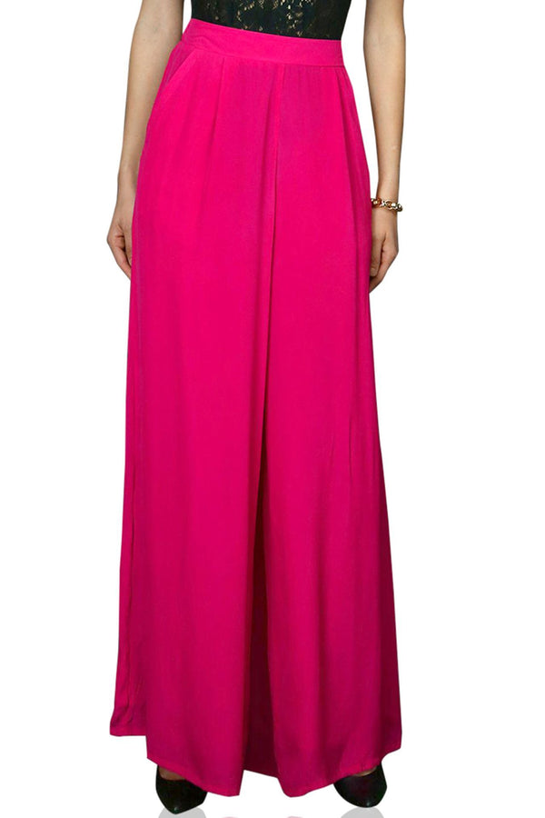 Wide Leg Palazzo Pants in Fuchsia