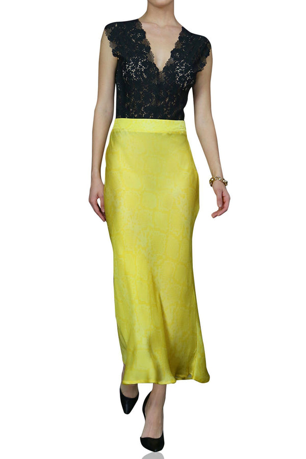 Bias Long Skirt in Yellow