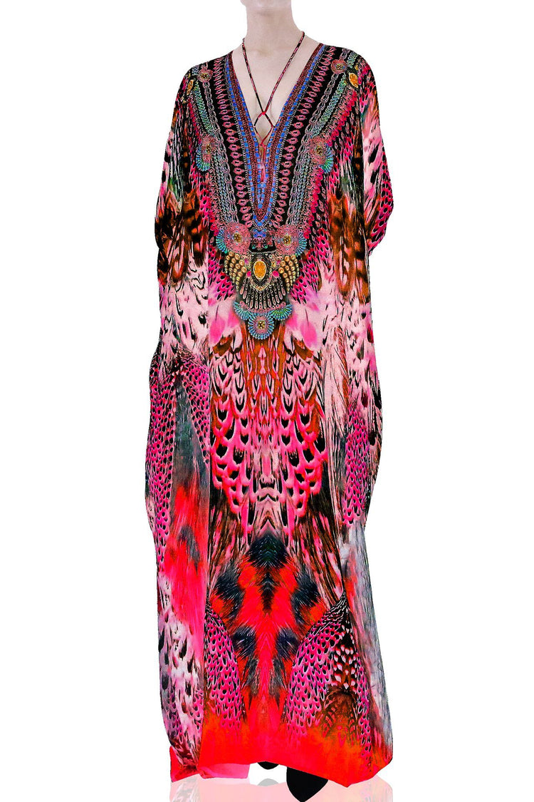 Long Kaftan : V-Neck Kaftan Online | Designer Caftan Dresses – Shahida ...