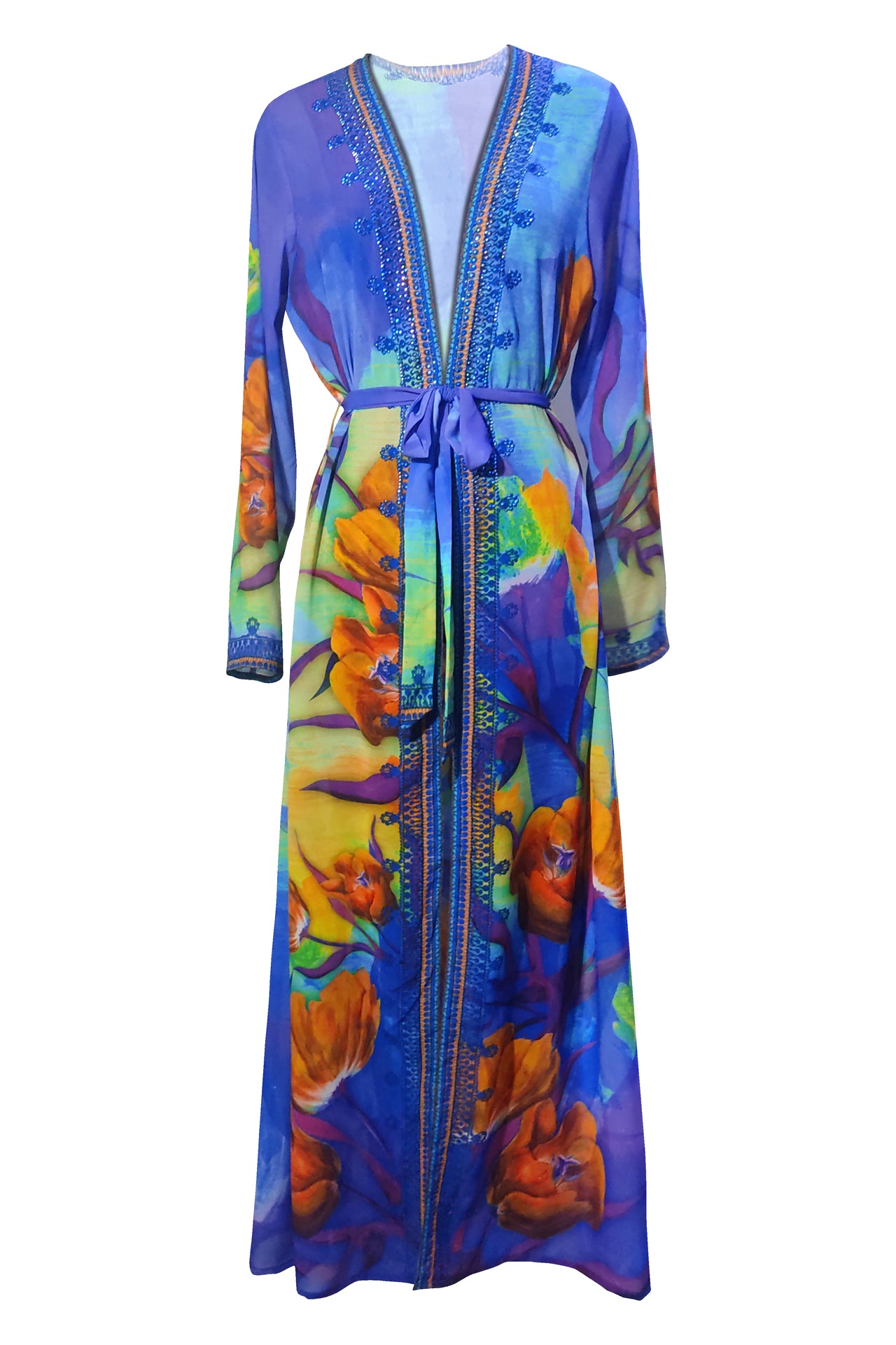 Designer Beach Kimono Cover Up | Caftan Cover Up | Shahida Parides S-M