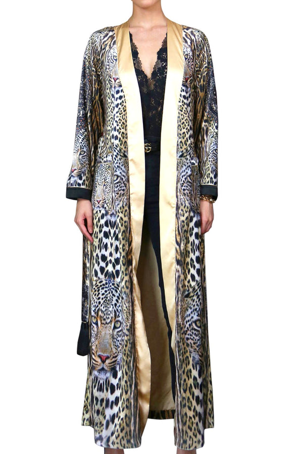 Long Silk Coat Robe Silk Duster