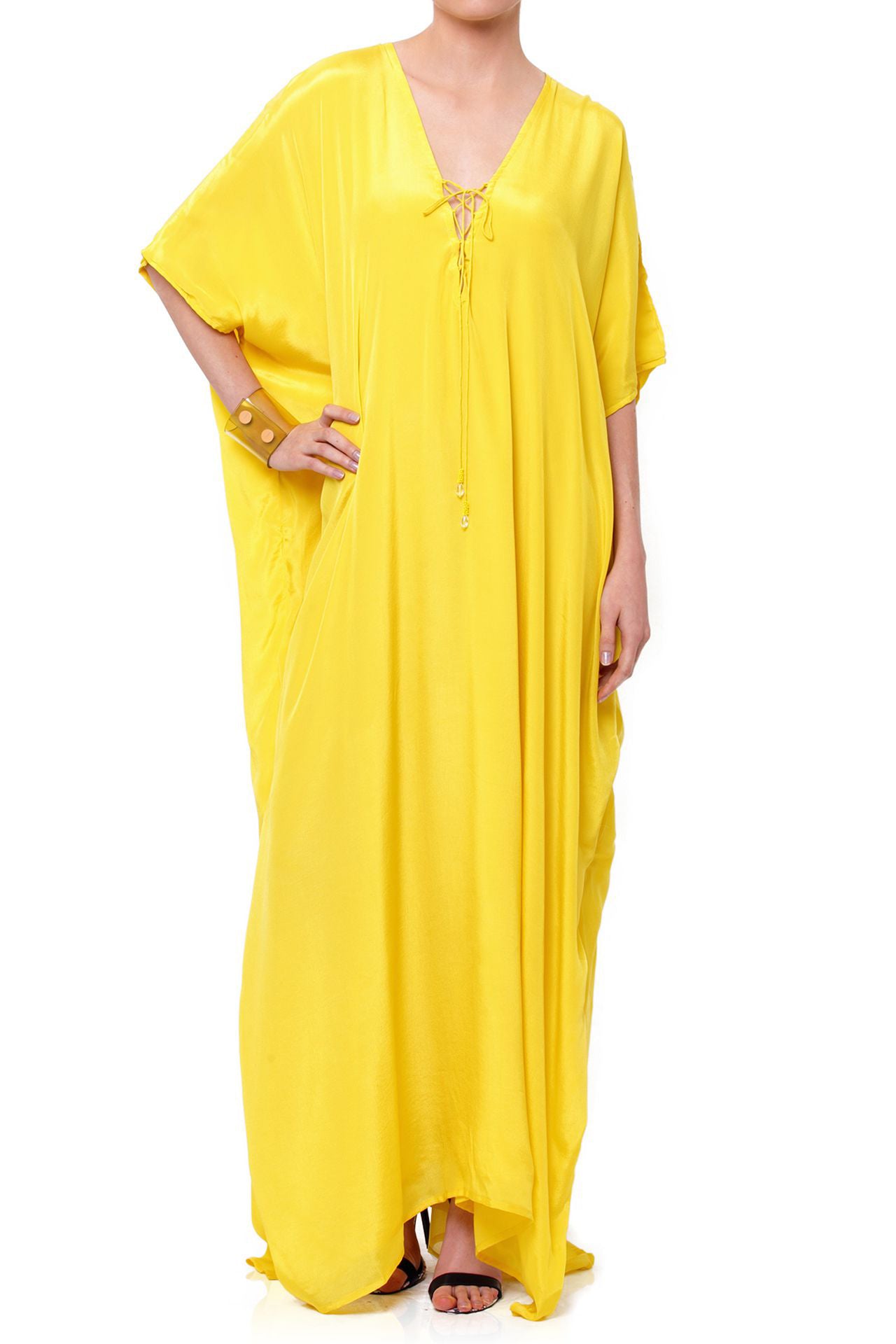 Buy Dhilon Creations Yellow Kaftan Dress (XX-Large) at Amazon.in